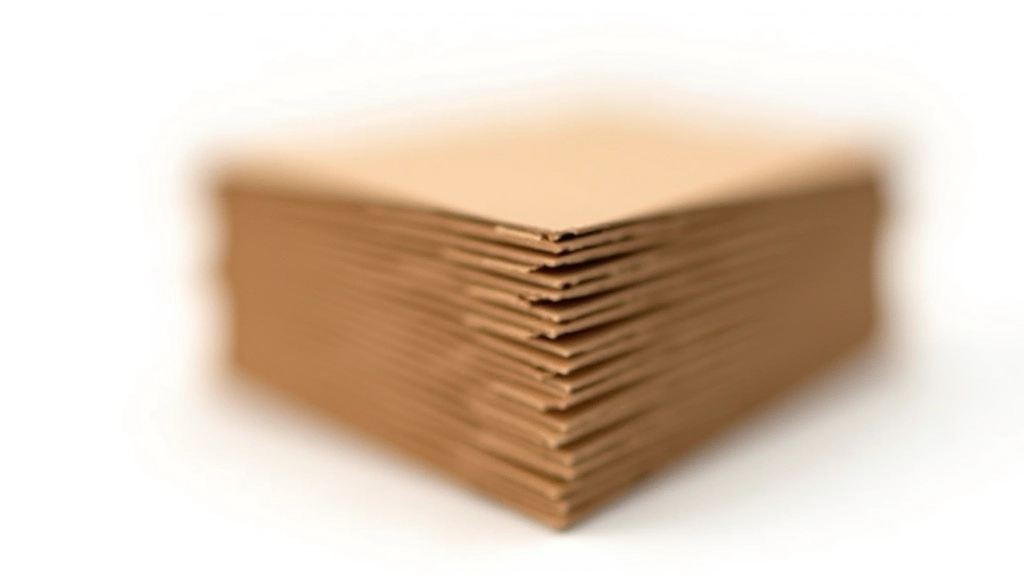Cross-section of corrugated cardboard showing flute structure and layers