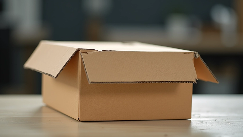 Damaged cardboard box from shipment showing moisture damage and crushing at corners