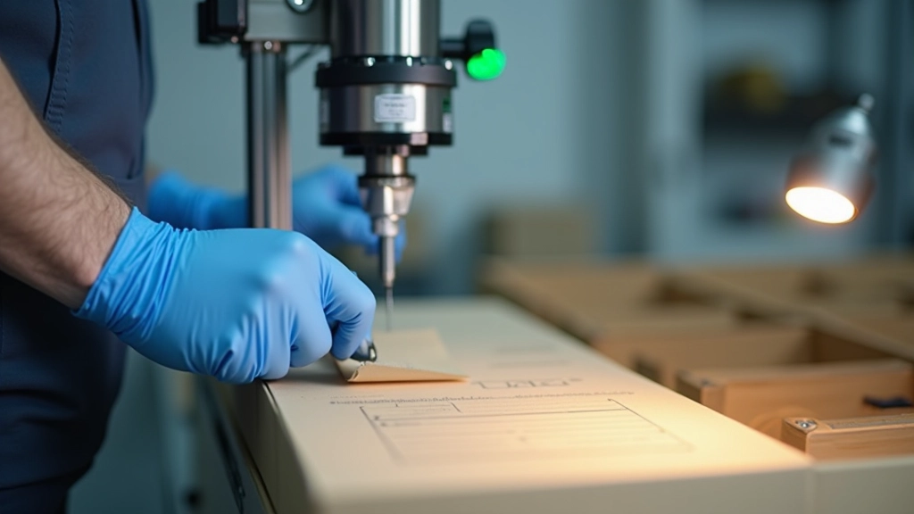 Industrial testing equipment measuring burst strength of cardboard samples