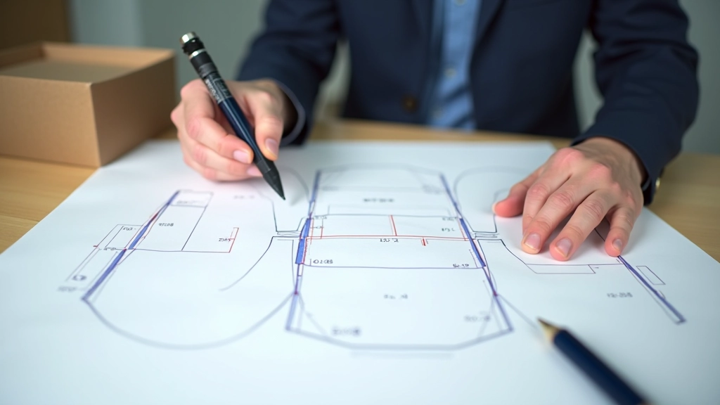 CAD dieline showing unfolded box pattern with cut lines, fold lines, and window cutout marked in technical drawing format